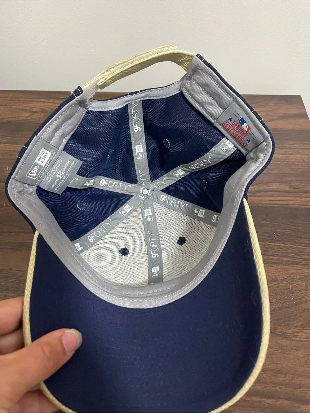 Milwaukee Brewers Hat Cap Strap Back Mens One Size Blue Tan MLB Baseball New Era
